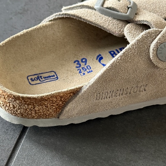 Birkenstock Beige Suede Clogs - Picture 3 of 12